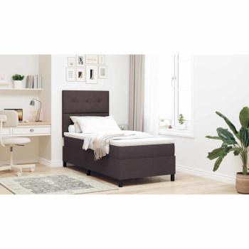 Boxspringbett mit Matratze Dunkelbraun Einzelstoff