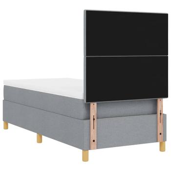 Boxspringbett mit Matratze hellgrau Einzelstoff