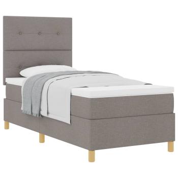 Boxspringbett mit Matratze Taupe Einzelstoff