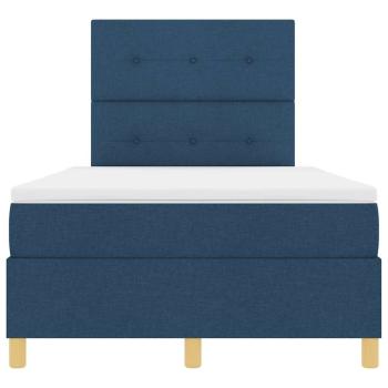Boxspringbett mit Matratze Blau Kleines Doppelbett Stoff