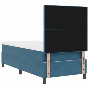 Boxspringbett mit Kopfteil Dunkelblau 80 x 200 cm Samt