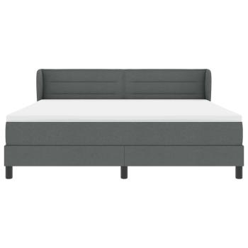 Boxspringbett mit Matratze in Dunkelgrau, 180x200 cm, Stoff