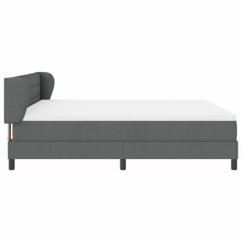 Boxspringbett mit Matratze in Dunkelgrau, 180x200 cm, Stoff