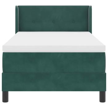 Boxspringbett mit Matratze Dunkelgrün 90x190 cm Samt