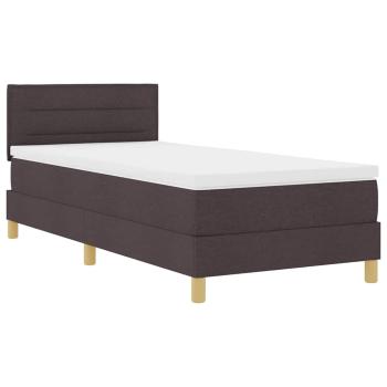 Boxspringbett mit Matratze & LED Dunkelbraun 90x190 cm Stoff