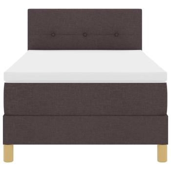 Boxspringbett mit Matratze & LED Dunkelbraun 90x190 cm Stoff