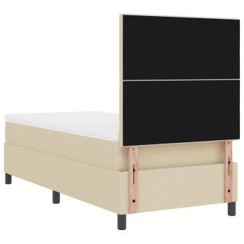 Boxspringbett mit LED-Lichtleisten Creme 80 x 200 cm Stoff
