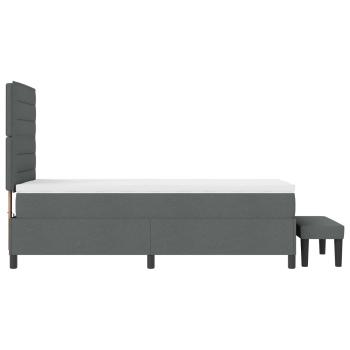 Boxspringbett mit Kissen Dunkelgrau 90 x 190 cm Stoff