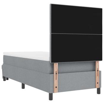 Boxspringbett mit Matratze & Bank Hellgrau 80x200 cm Stoff