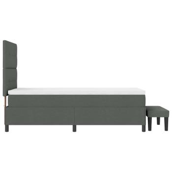 Boxspringbett mit Matratze und Bank Dunkelgrau 80x200 cm Stoff
