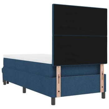 Boxspringbett mit Matratze & Bank Blau 80x200 cm Stoff
