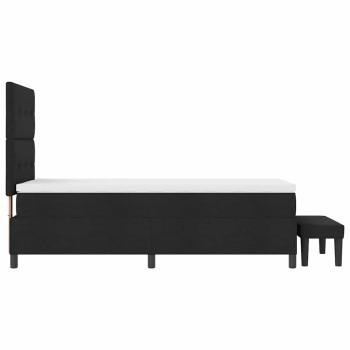 Boxspringbett mit Matratze & Bank Schwarz 90x190 cm Stoff