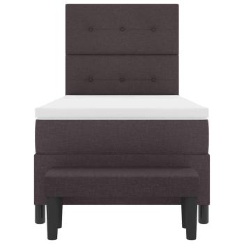 Boxspringbett mit Matratze & Bank Dunkelbraun 90x190 cm Stoff