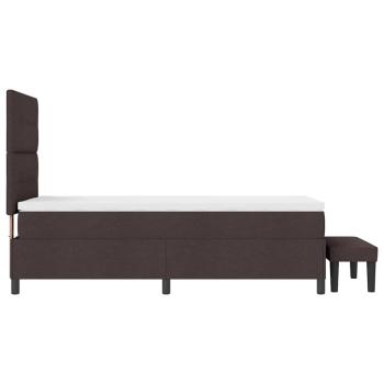Boxspringbett mit Matratze & Bank Dunkelbraun 90x190 cm Stoff