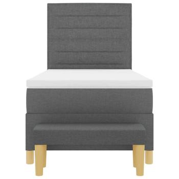 Boxspringbett mit Matratze & Bank Dunkelgrau 80x200 cm Stoff