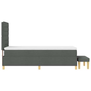 Boxspringbett mit Matratze & Bank Dunkelgrau 90x190 cm Stoff