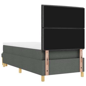 Boxspringbett mit Matratze & Bank Dunkelgrau 90x190 cm Stoff