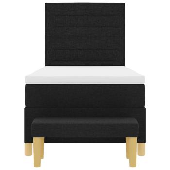 ARDEBO.de - Bettgestell mit Matratze Set aus 2 Schwarz Stoff 90 x 190 cm