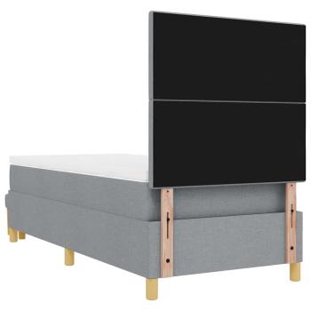 Boxspringbett mit Matratze & Bank Hellgrau 80x200 cm Stoff
