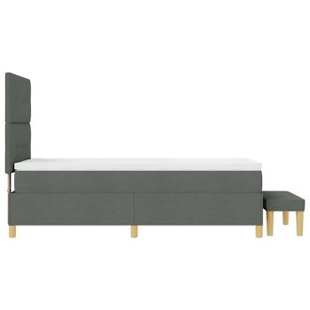 Boxspringbett mit Matratze & Bank Dunkelgrau 80x200 cm Stoff
