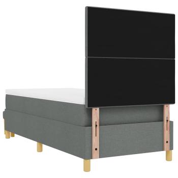 Boxspringbett mit Matratze & Bank Dunkelgrau 80x200 cm Stoff