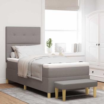 ARDEBO.de - Boxspring-Bett mit Matratze & Bank Taupe 80x200 cm Stoff