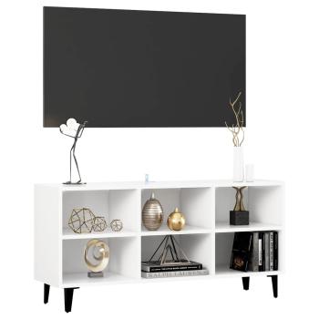 TV-Schrank mit Metallbeinen Weiß 103,5x30x50 cm