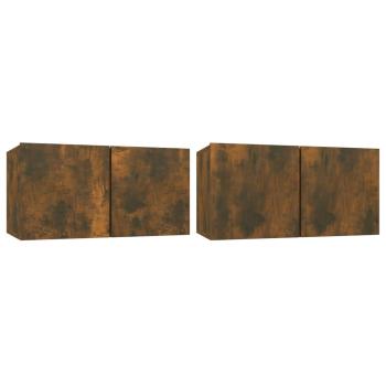 4-tlg. TV-Schrank-Set Räuchereiche Holzwerkstoff