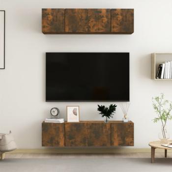 ARDEBO.de - TV-Wandschränke 4 Stk. Räuchereiche 60x30x30 cm Holzwerkstoff