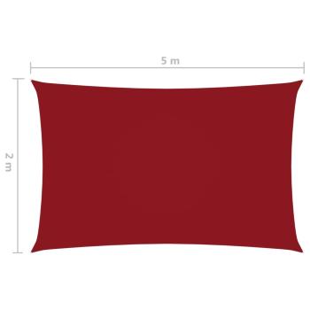 Sonnensegel Oxford-Gewebe Rechteckig 2x5 m Rot