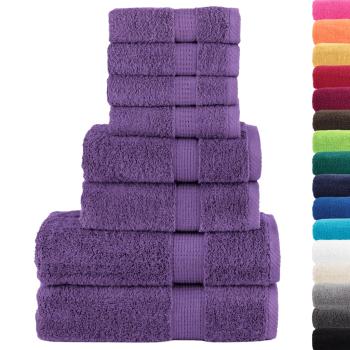 8 tlg. Premium-Handtuch-Set SOLUND Lila 600 g/m²