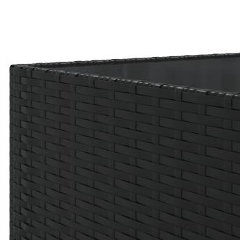 7-tlg. Garten-Lounge-Set mit Kissen Schwarz Poly Rattan