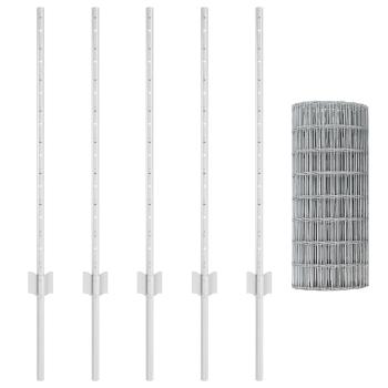 Gartenzaun Set 2er Set Verzinkter Stahl 10 x 0.8 m Langlebig