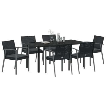 Set aus 4 Schwarz PE-Rattan 56.5x57x83 cm Langlebig