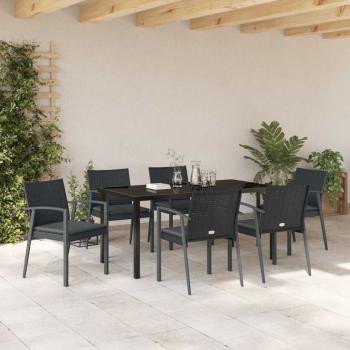 Set aus 4 Schwarz PE-Rattan 56.5x57x83 cm Langlebig