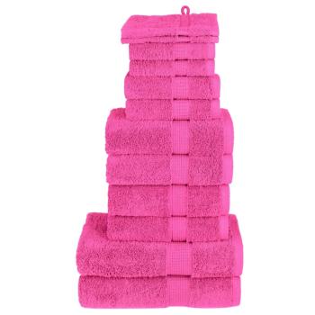 ARDEBO.de - 12 tlg. Premium-Handtuch-Set SOLUND Rosa 600 g/m²