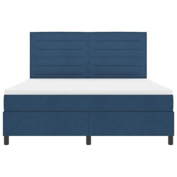 Boxspringbett mit Matratze & LED Blau 180x200 cm Stoff