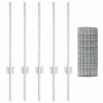 Euro Zaun Set Set aus 2 Verzinkter Stahl 10 x 0.6 m Langlebig