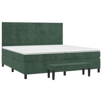 Boxspringbett mit Matratze Dunkelgrün 200x200 cm Samt