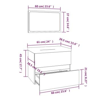 Badmöbel-Set Grau Sonoma Holzwerkstoff