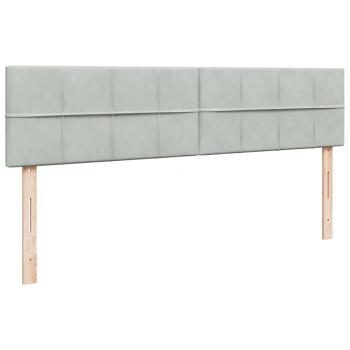Ottoman-Bett mit Matratze & LEDs Hellgrau 160x200 cm Samt