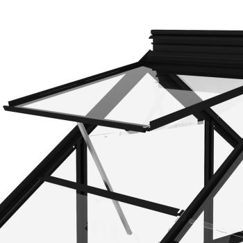 Glas Gewächshaus Anthrazit 155x395,5x191 cm Aluminium