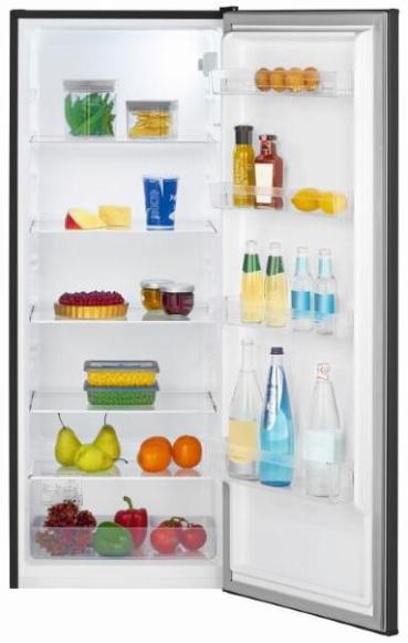 Bomann VS 7363 Vollraumkühlschrank, 54,5 cm breit, 242 L, LED Innenraumbeleuchtung, stufenlose Temperaturregelung, dunkle Edelstahloptik (773631)