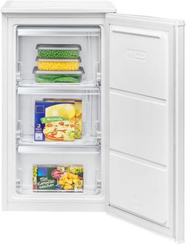 Bomann GS 7256 Stand Gefrierschrank, 45 cm breit, 60 L, 3 Gefrierklappfächer, weiß