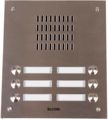 ARDEBO.de Elcom TVG-6/2 Esta Aussenstation für Türlautsprecher, 6/2 Rund-Taster, UP, Edelstahl (1106181)