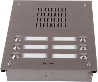 Elcom TVG-6/2 Esta Aussenstation für Türlautsprecher, 6/2 Rund-Taster, UP, Edelstahl (1106181)