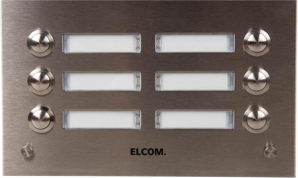 Elcom TVG-6/2 Esta Aussenstation für Türlautsprecher, 6/2 Rund-Taster, UP, Edelstahl (1106181)