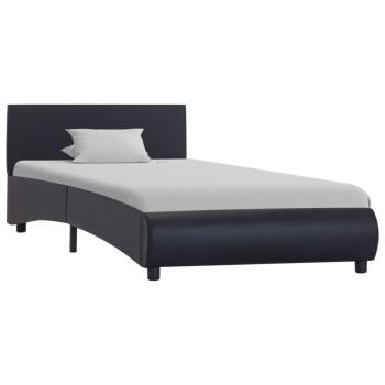 Bettgestell mit LED Schwarz Kunstleder 100x200 cm