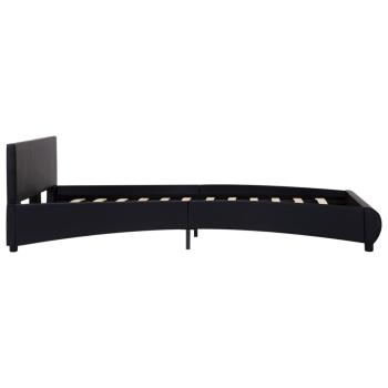 Bettgestell mit LED Schwarz Kunstleder 140×200 cm