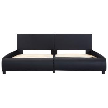 Bettgestell mit LED Schwarz Kunstleder 180x200 cm
